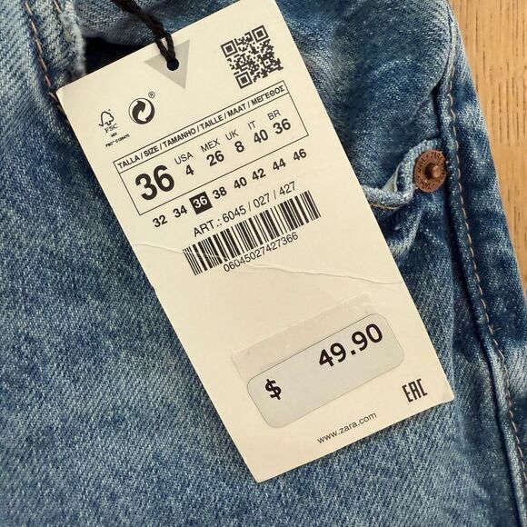 Women's Blue Distressed Jeans from Zara - Picture 3 of 7